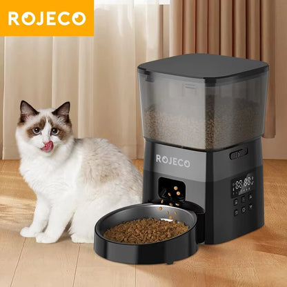 Mangeoire Automatique ROJECO – Distributeur de Croquettes pour Chat (2L)